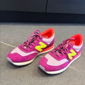 New Balance Women's Purple & Neon Yellow Retro Runner Sneakers